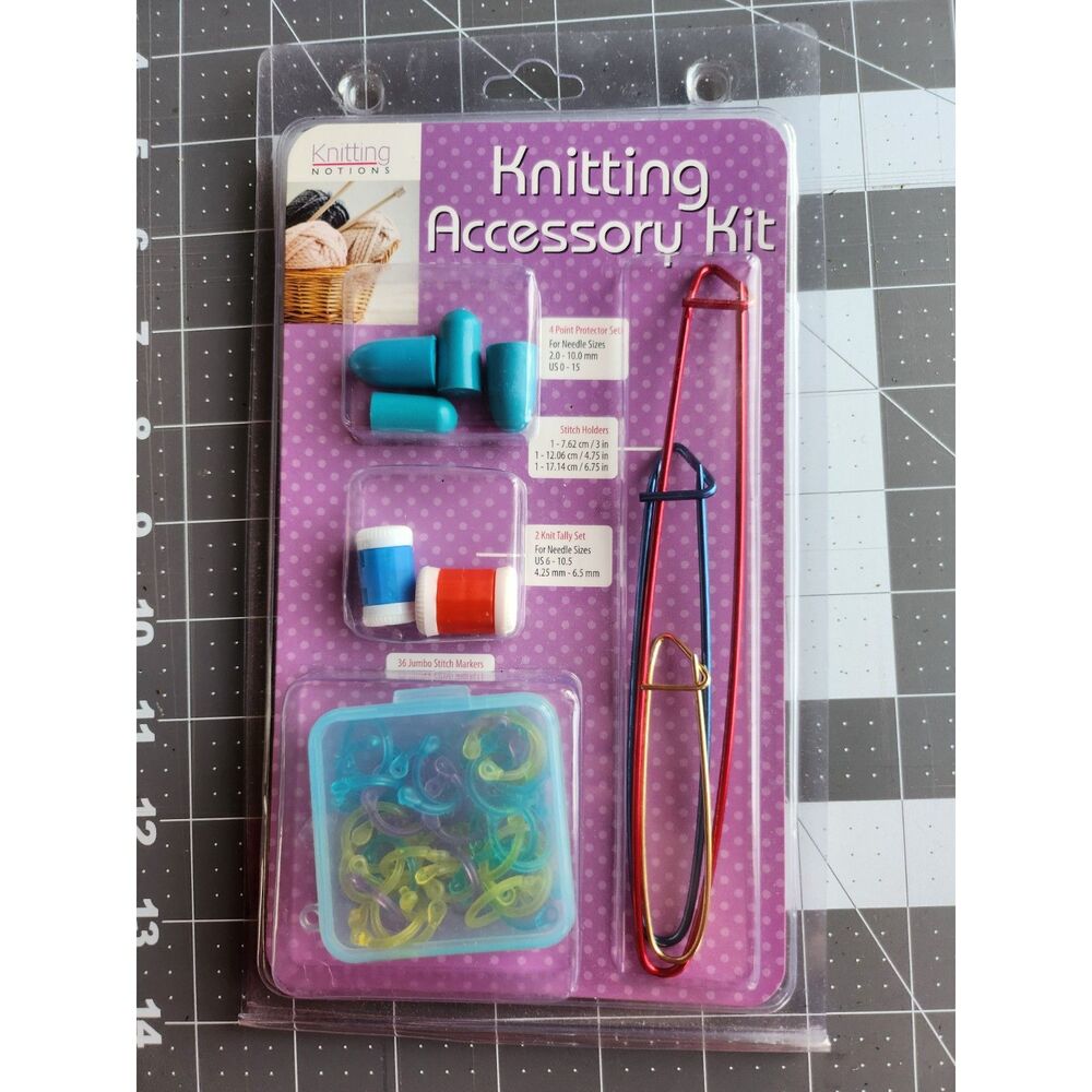 Knitting Accessory 45-pc Kit 6 Units 4 Point Protectors 3 Stitch Holders Etc B19